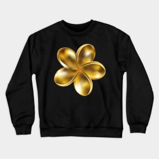 Gold plumeria flower Crewneck Sweatshirt